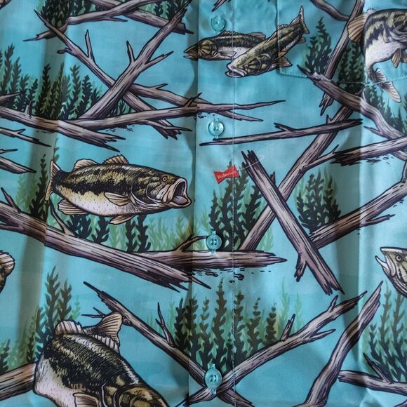 RSVLTS Budweiser Shirt Mens Size Medium M Fishing Bass All Over Kunuflex NWT - Picture 6 of 14